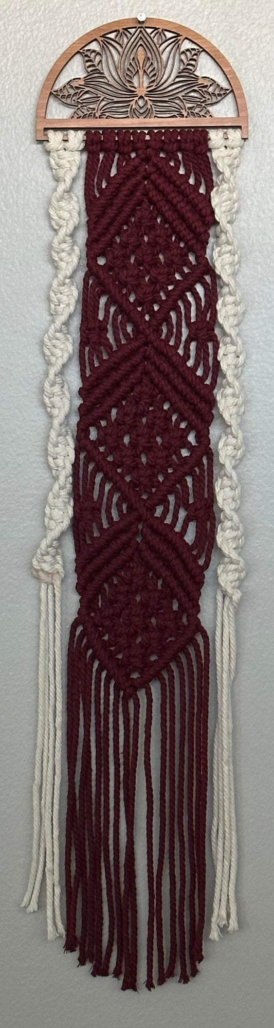 Red & White Macramé Wall Hanging