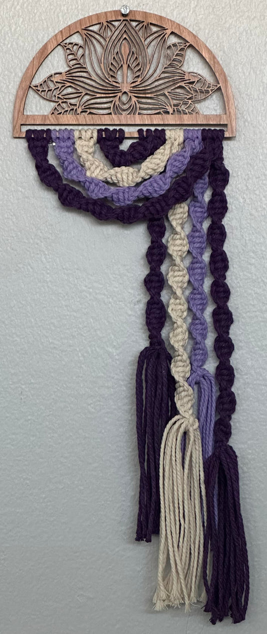 Multi-Colour Purple Macramé Wall Hanging