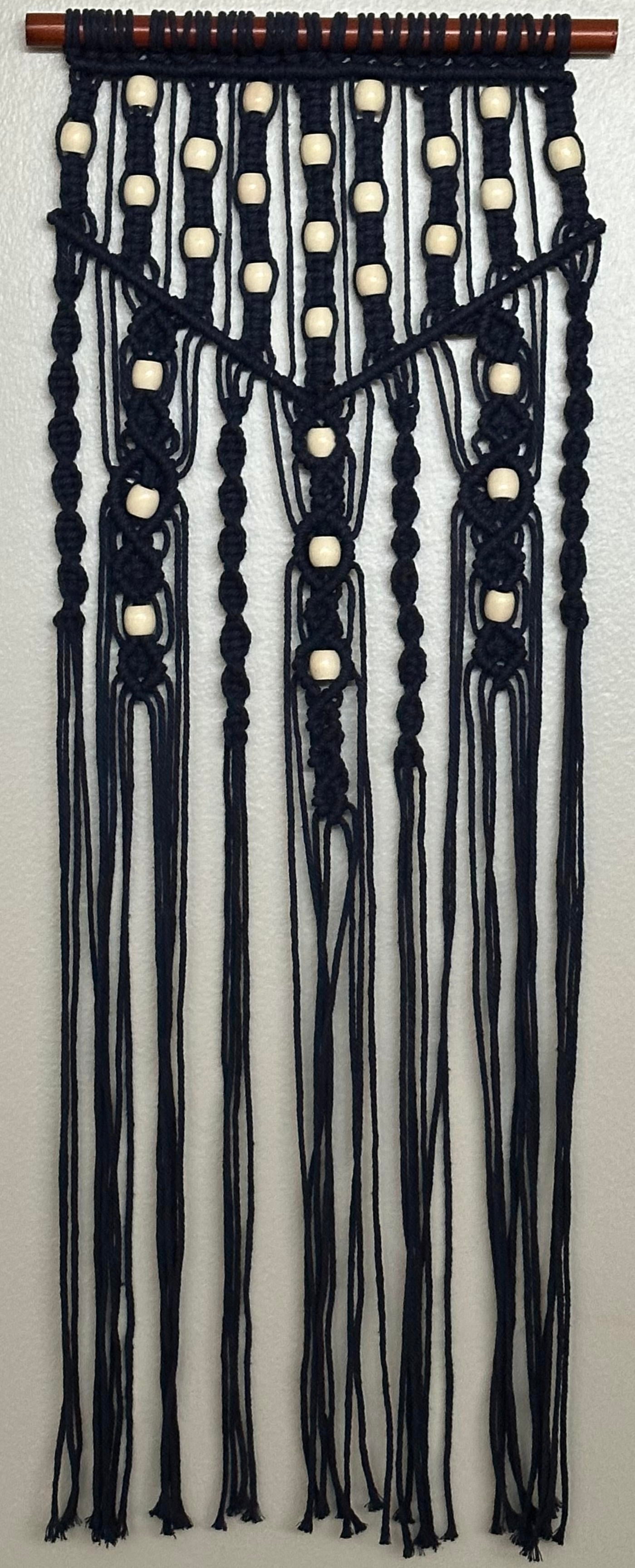 Navy Blue Wall Hanging with Beads