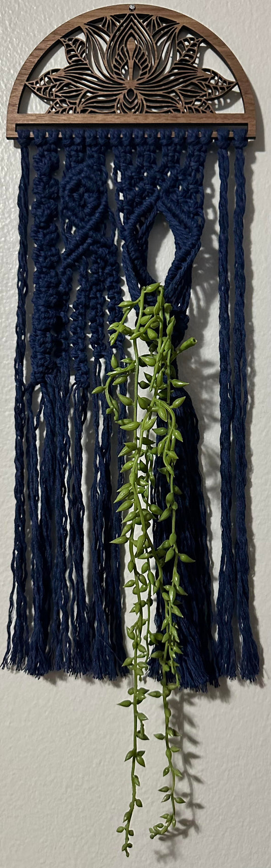 Navy Blue Macramé Plant Hanger